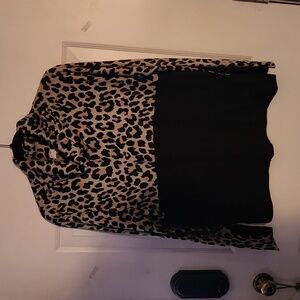 Leopard cowl long sleeve